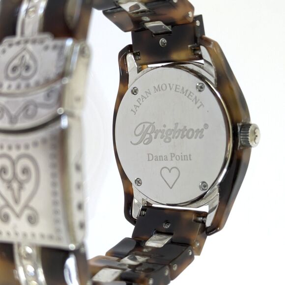Brighton Dana Point Tortoiseshell Quartz Watch Swarovski Crystals New Battery - Picture 6 of 14